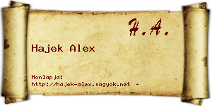 Hajek Alex névjegykártya